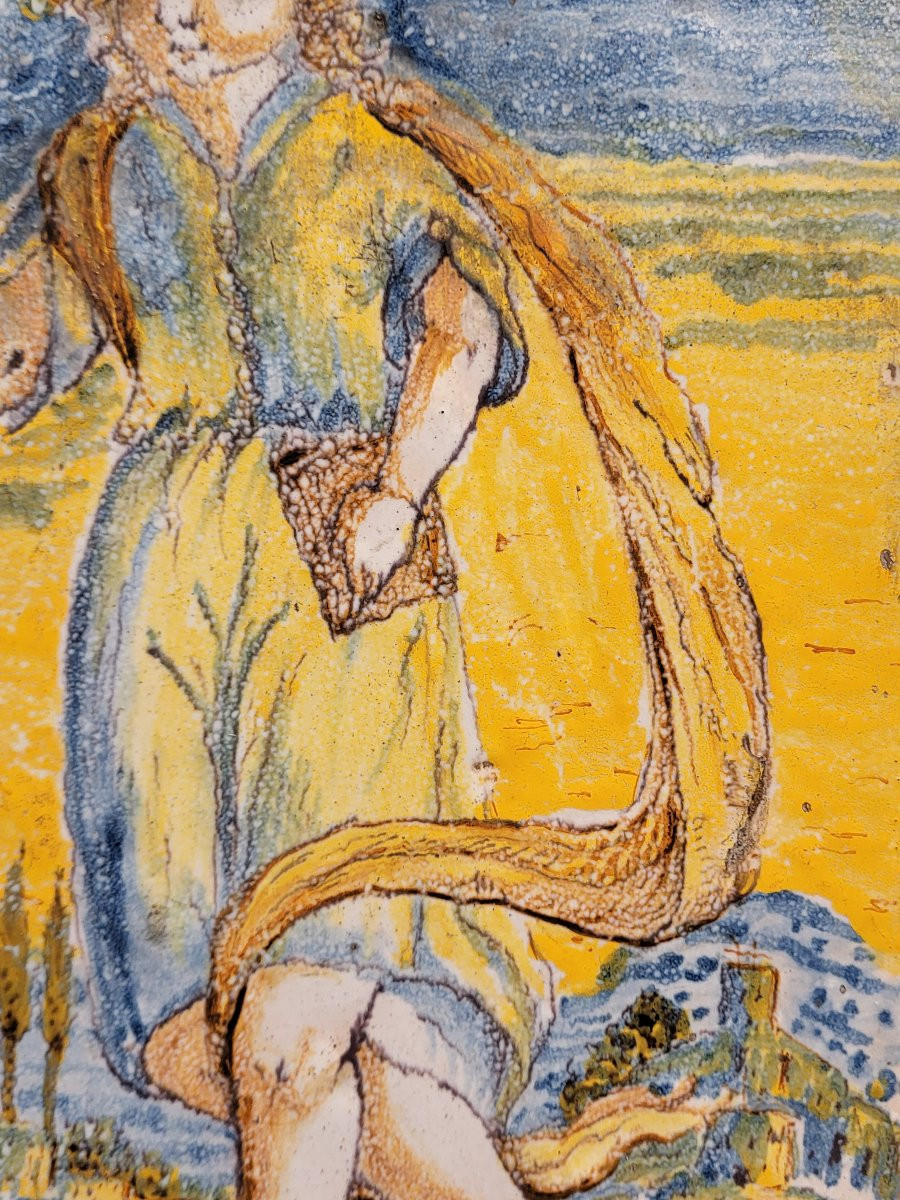 Placca in maiolica policroma, manifattura toscana, seconda metà del XVII secolo-photo-2