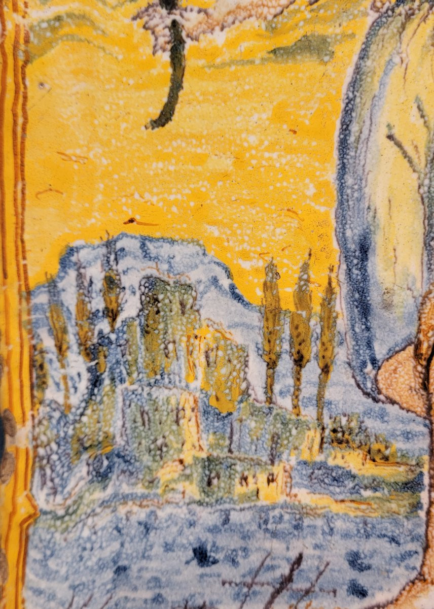 Placca in maiolica policroma, manifattura toscana, seconda metà del XVII secolo-photo-3