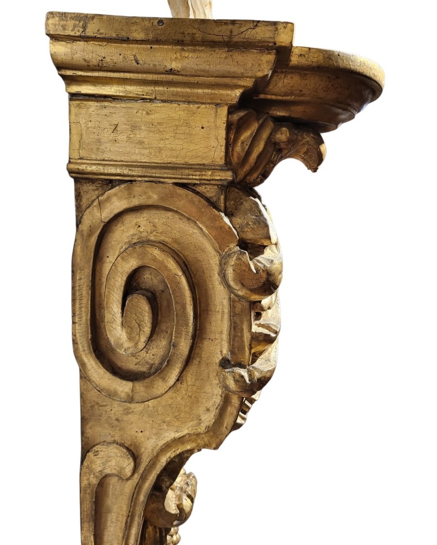 Colonna lignea porta-scultura da parete, Toscana, XVII secolo-photo-3