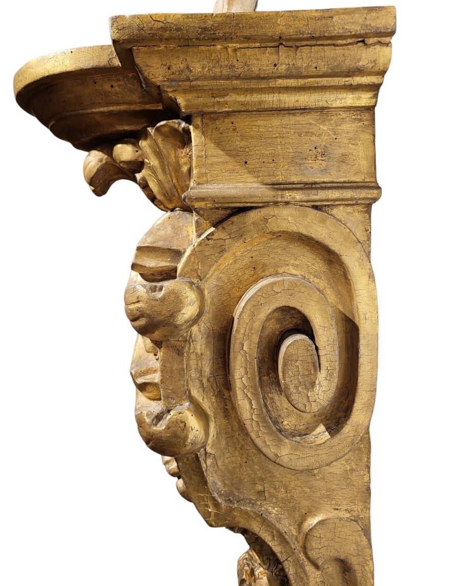 Colonna lignea porta-scultura da parete, Toscana, XVII secolo-photo-4