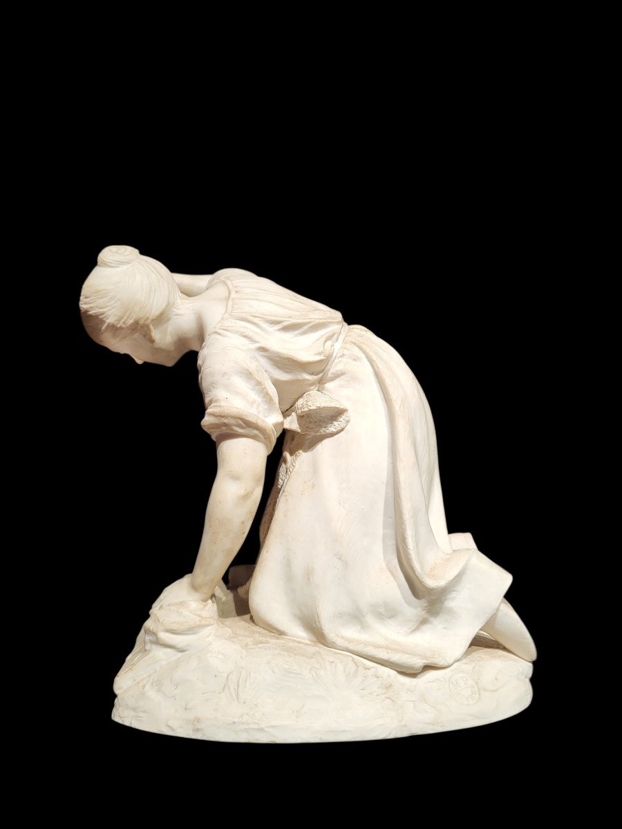 Scultura in porcellana biscuit raffigurante lavandaia, Sèvres-photo-3