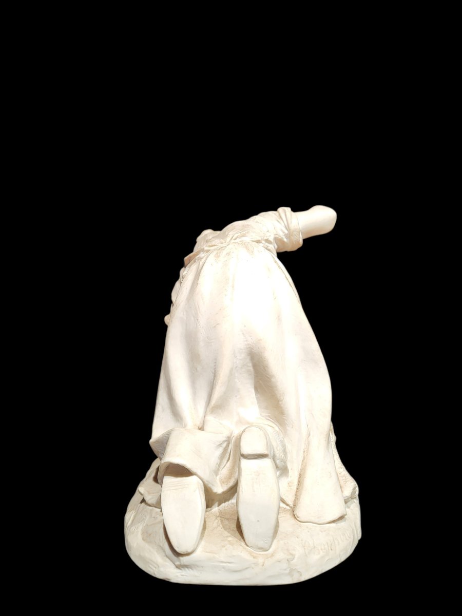 Scultura in porcellana biscuit raffigurante lavandaia, Sèvres-photo-4
