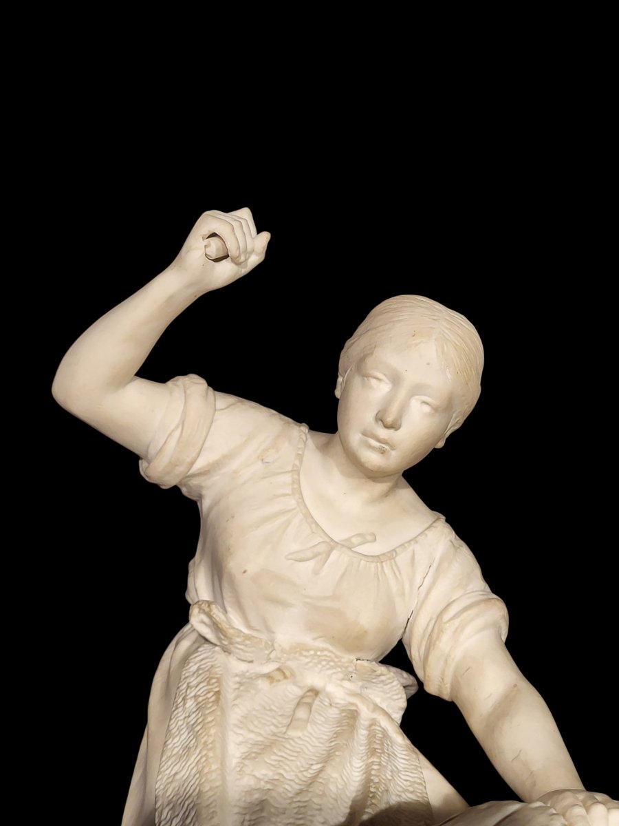 Scultura in porcellana biscuit raffigurante lavandaia, Sèvres-photo-1