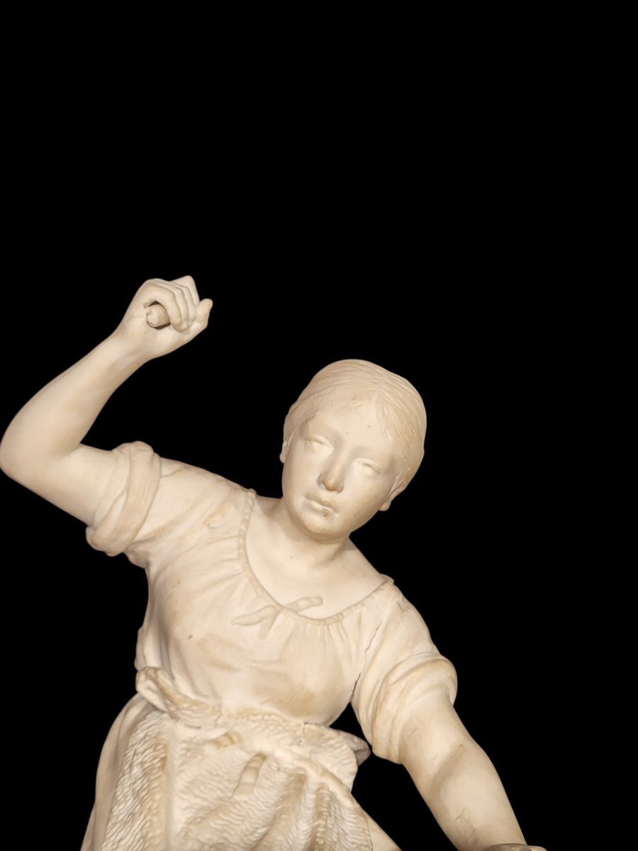 Scultura in porcellana biscuit raffigurante lavandaia, Sèvres-photo-4