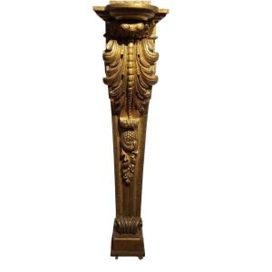 Colonna lignea porta-scultura da parete, Toscana, XVII secolo