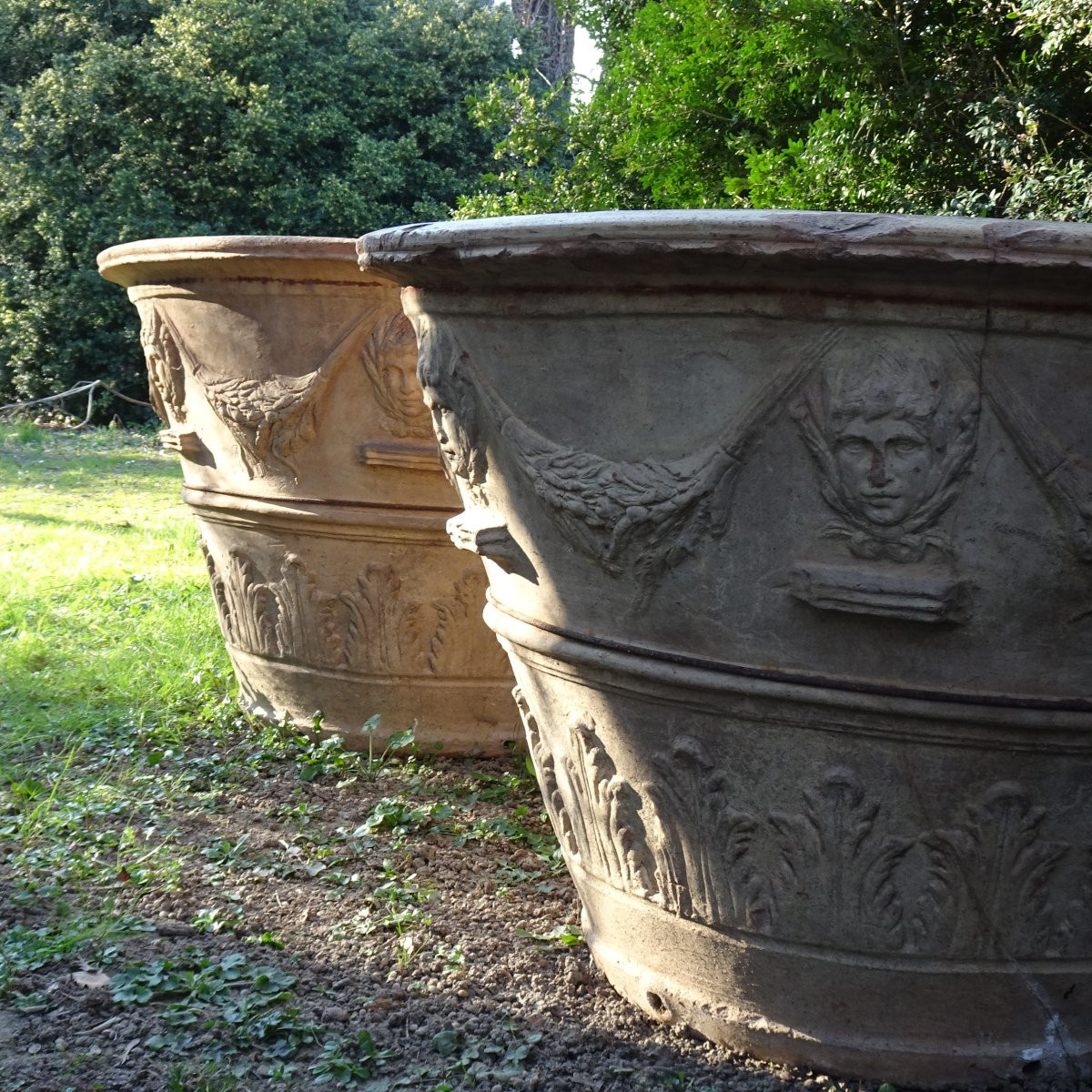 Tre grandi vasi in terraccotta XIX secolo-photo-1
