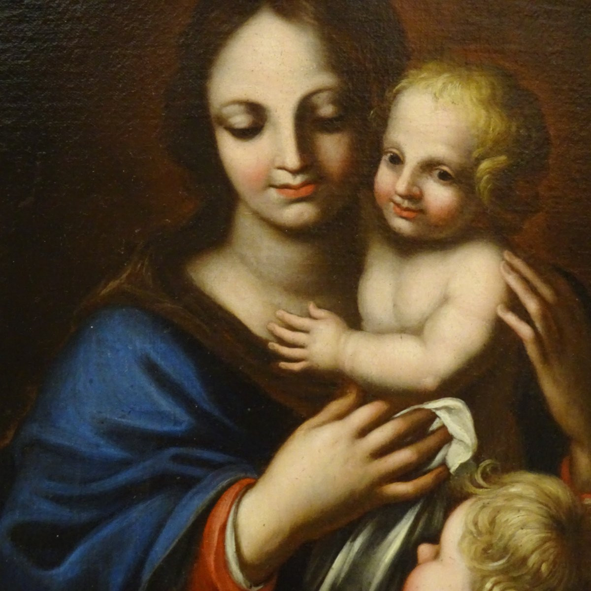 Madonna col Bambino e San Giovannino XVIII secolo-photo-3