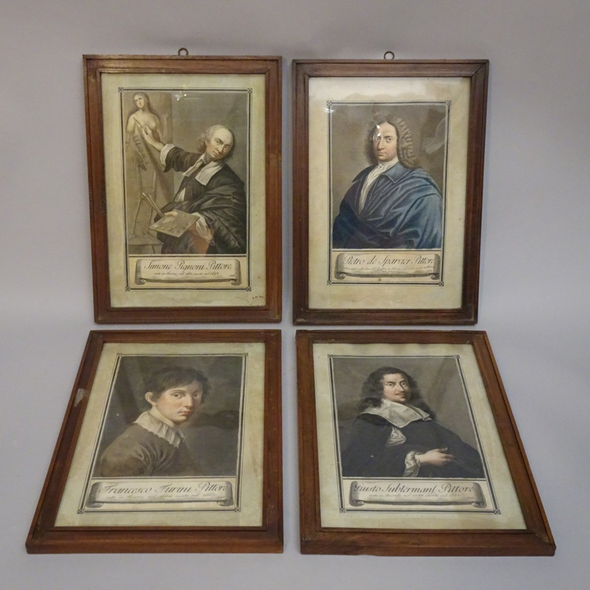 Collezione di 25 incisioni raffiguranti pittori XVIII secolo-photo-1