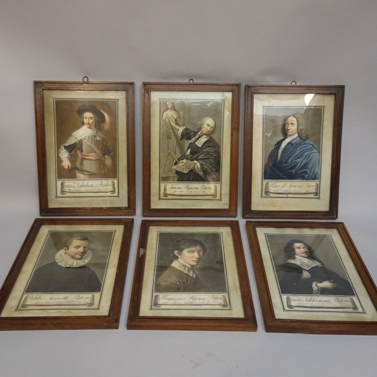 Collezione di 25 incisioni raffiguranti pittori XVIII secolo-photo-2