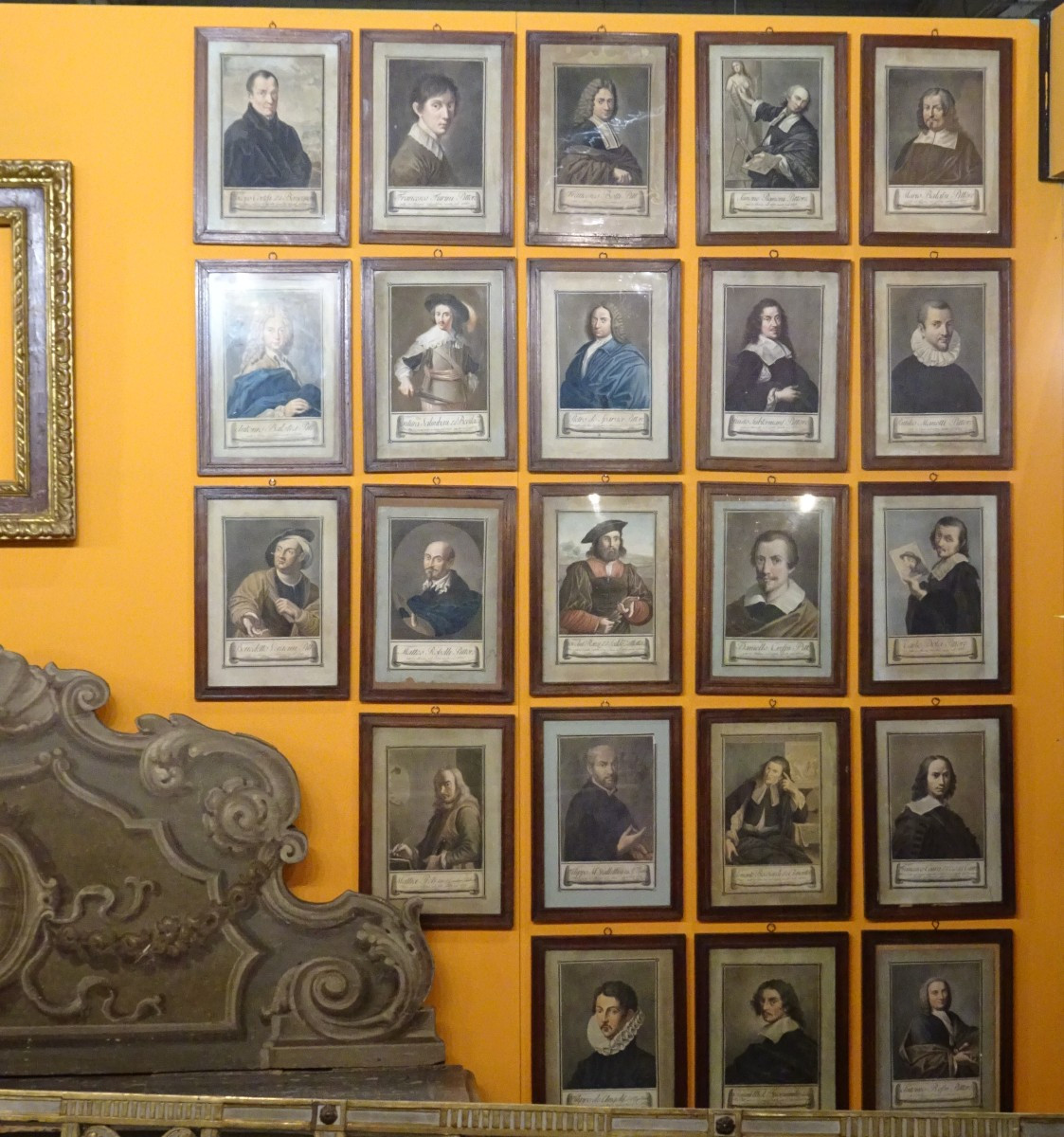 Collezione di 25 incisioni raffiguranti pittori XVIII secolo