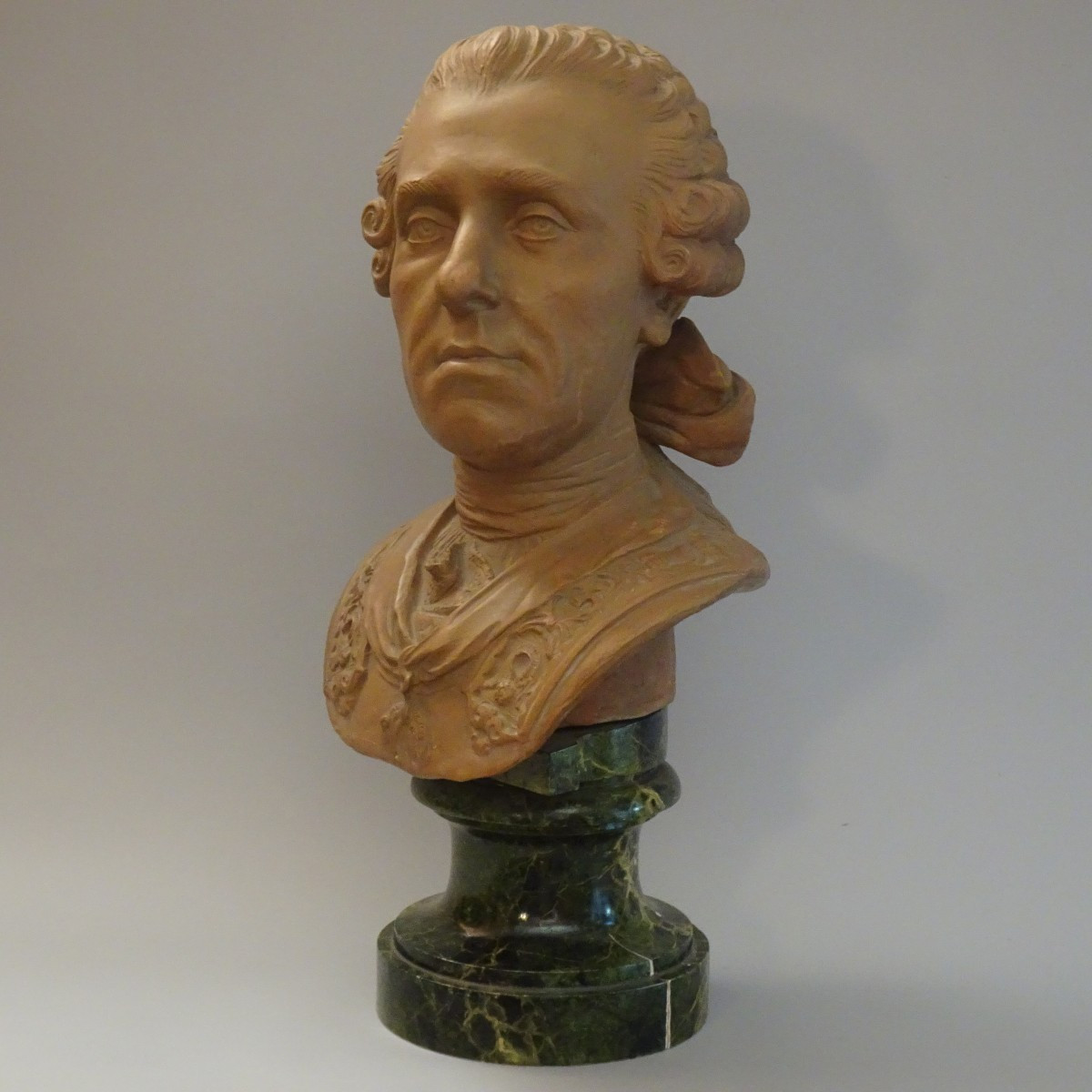 Scultura in terracotta busto di Filippo di Borbone  XIX secolo-photo-2