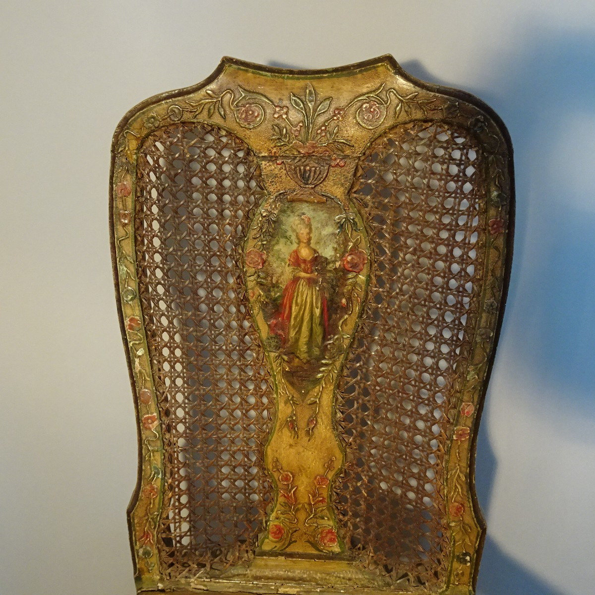 Sedia in legno laccato Venezia XVIII secolo-photo-3