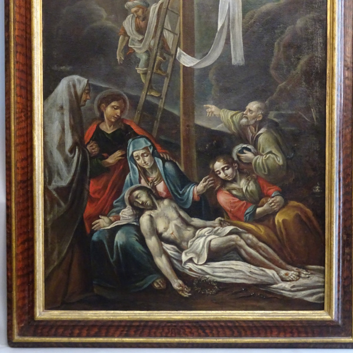 Compianto sul Cristo morto, olio su tela Scuola Emiliana  XVIII secolo-photo-2