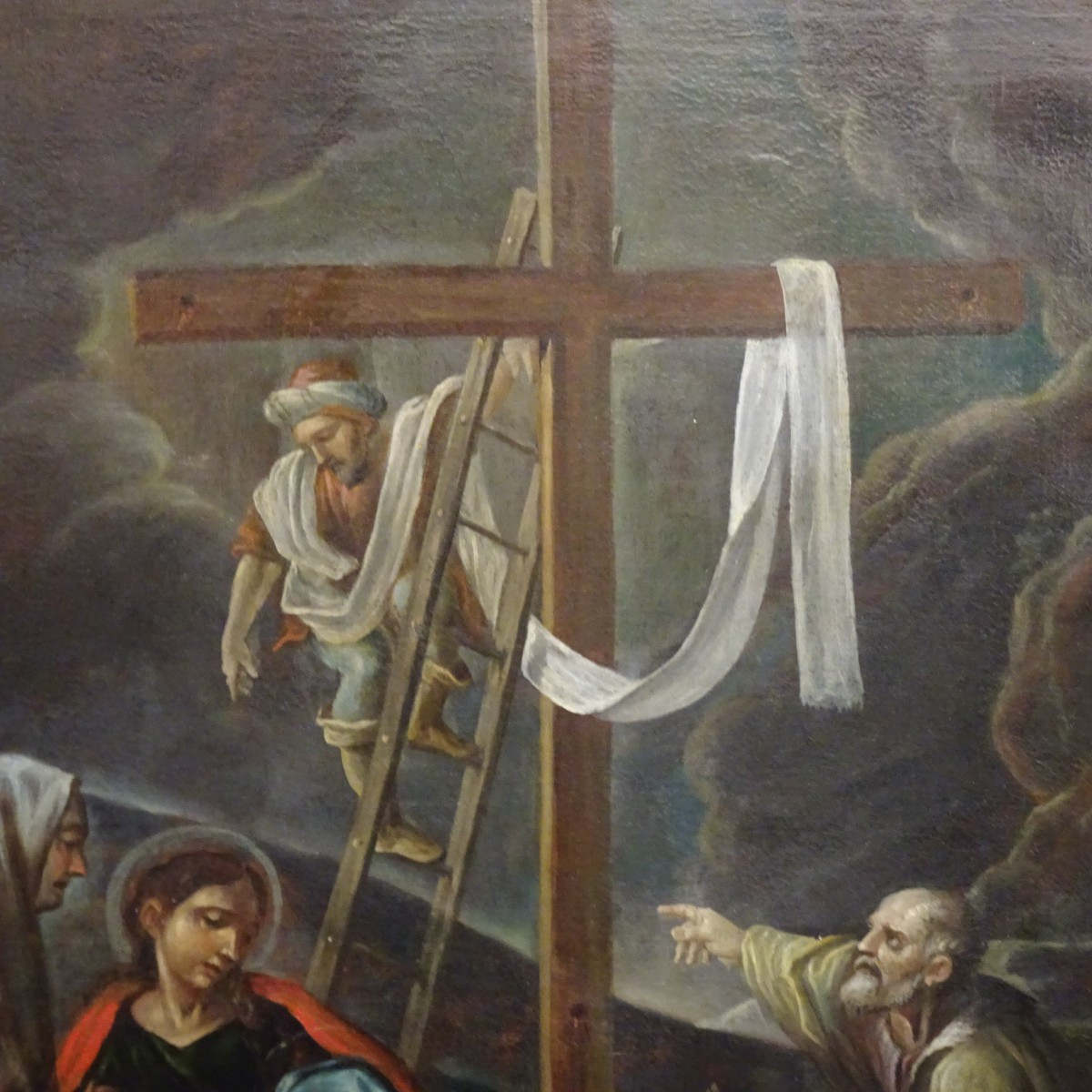 Compianto sul Cristo morto, olio su tela Scuola Emiliana  XVIII secolo-photo-4