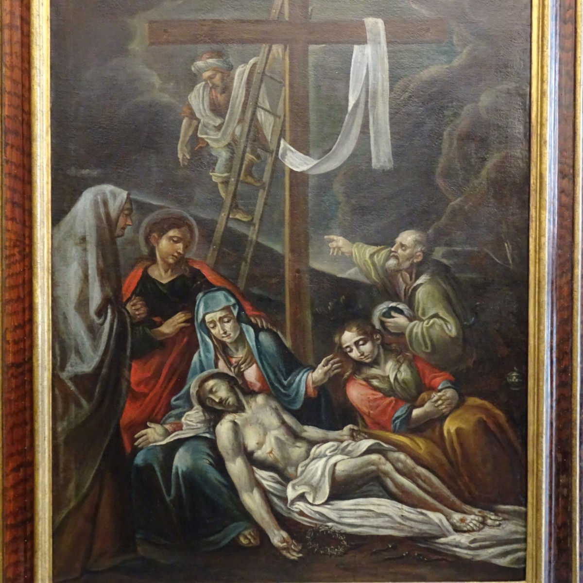 Compianto sul Cristo morto, olio su tela Scuola Emiliana  XVIII secolo-photo-1