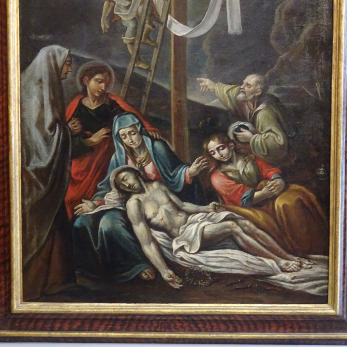 Compianto sul Cristo morto, olio su tela Scuola Emiliana  XVIII secolo-photo-2