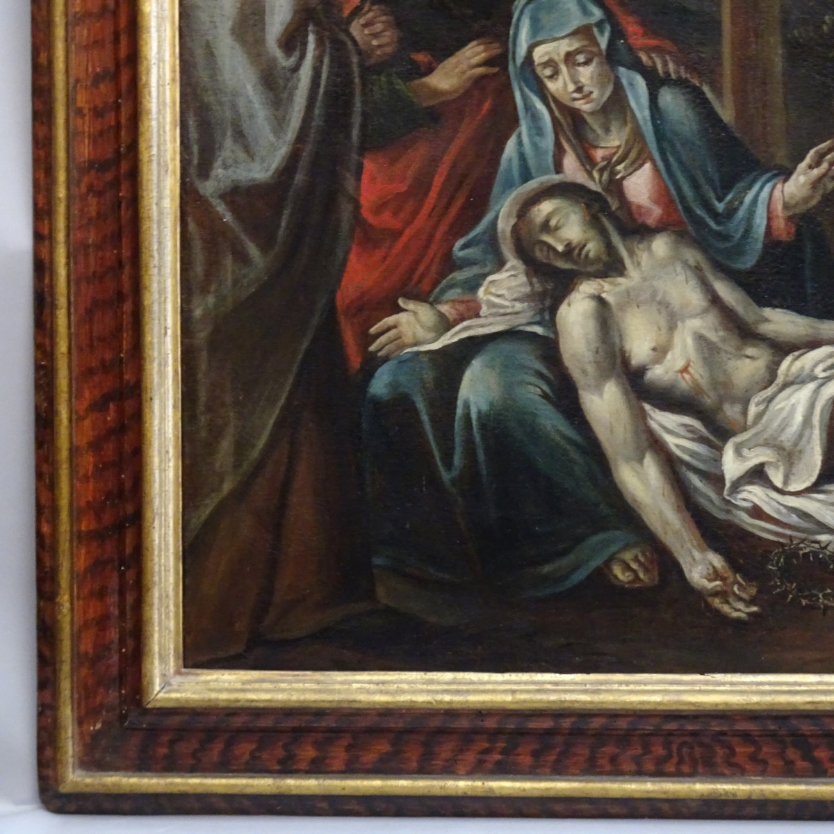 Compianto sul Cristo morto, olio su tela Scuola Emiliana  XVIII secolo-photo-3