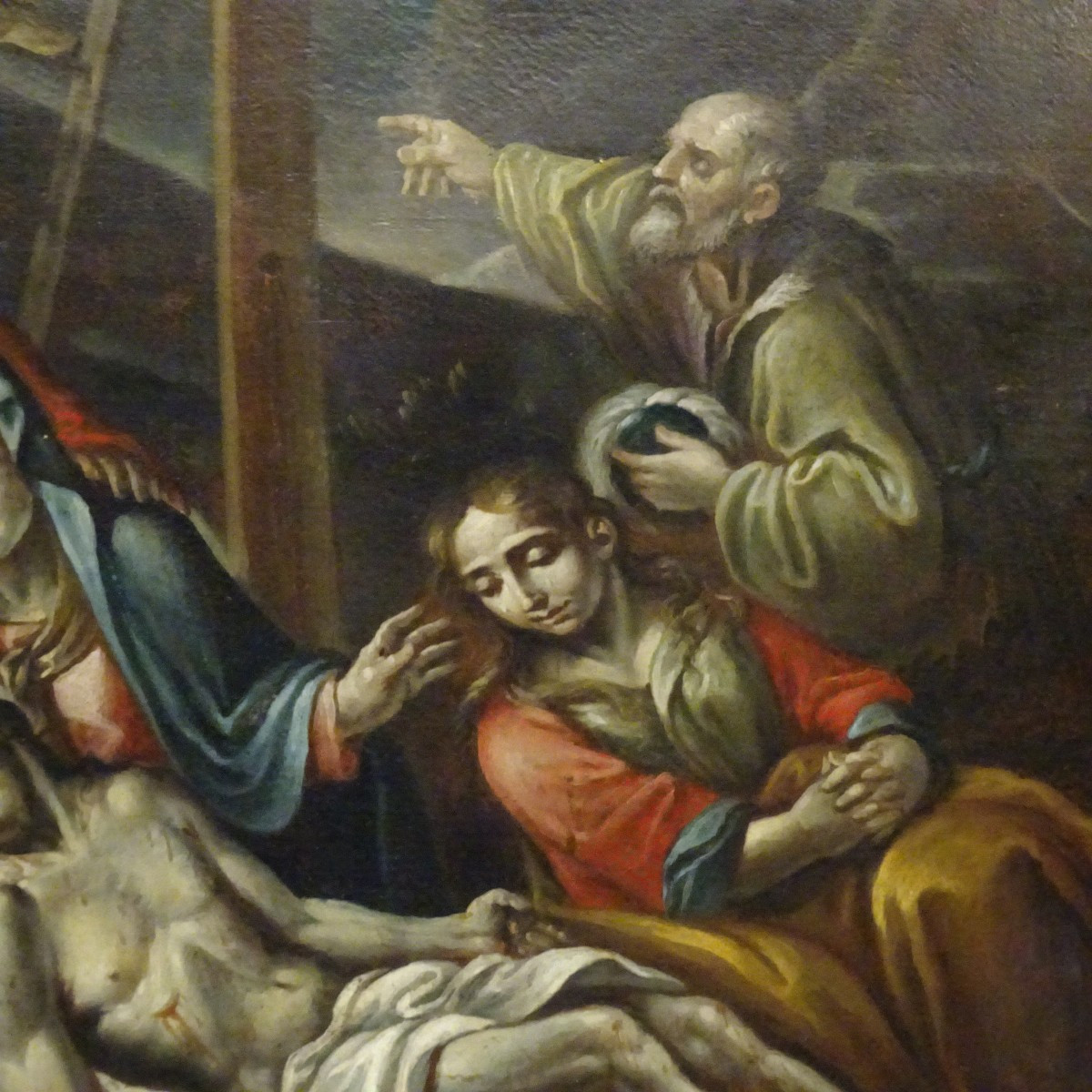 Compianto sul Cristo morto, olio su tela Scuola Emiliana  XVIII secolo-photo-4