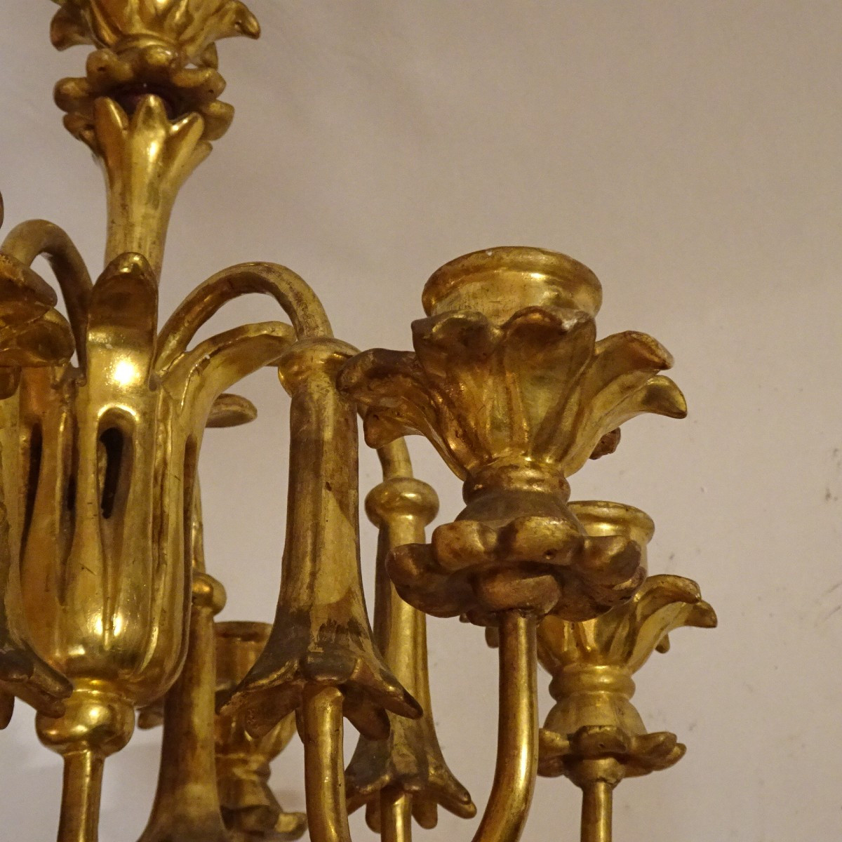 Putto porta candele in legno dorato inizio XIX secolo-photo-4