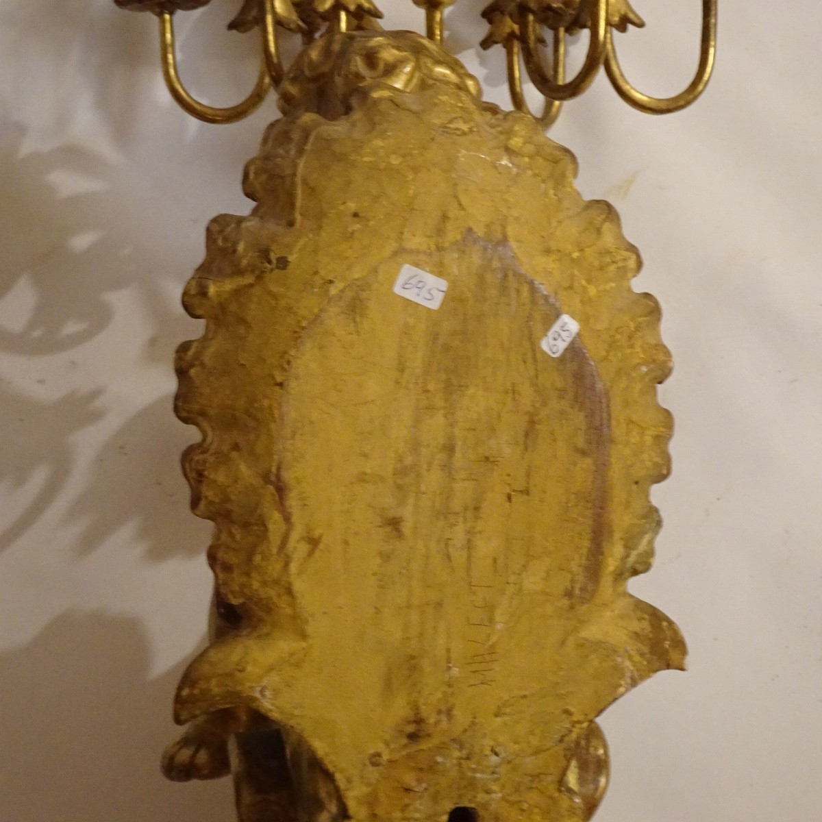 Putto porta candele in legno dorato inizio XIX secolo-photo-7