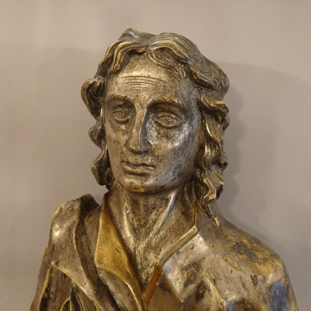 Scultura in legno argentato XVIII secolo-photo-3