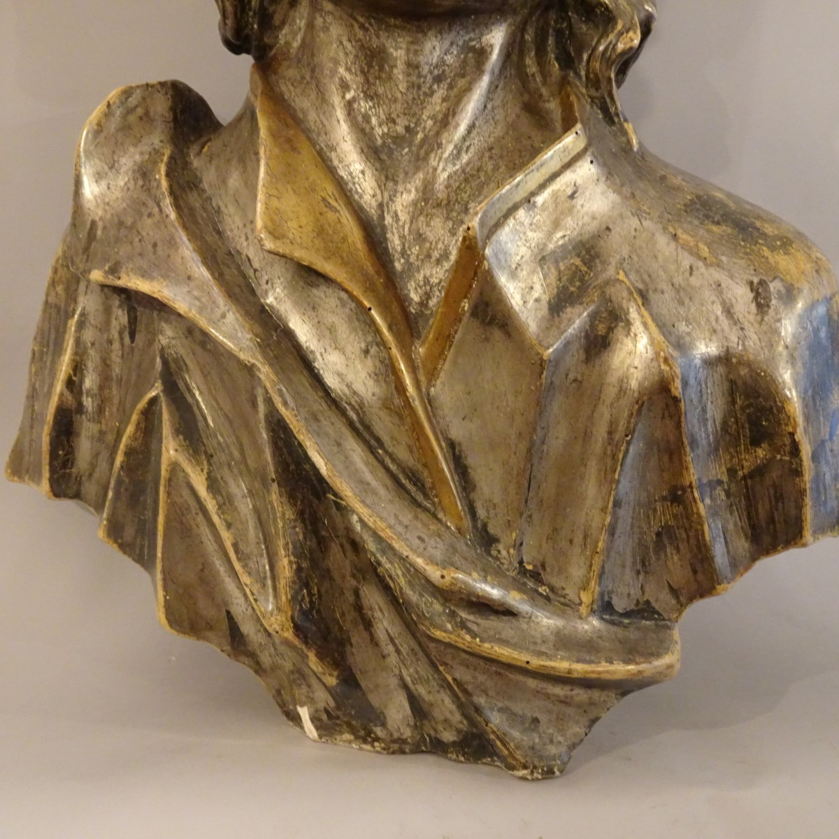 Scultura in legno argentato XVIII secolo-photo-4