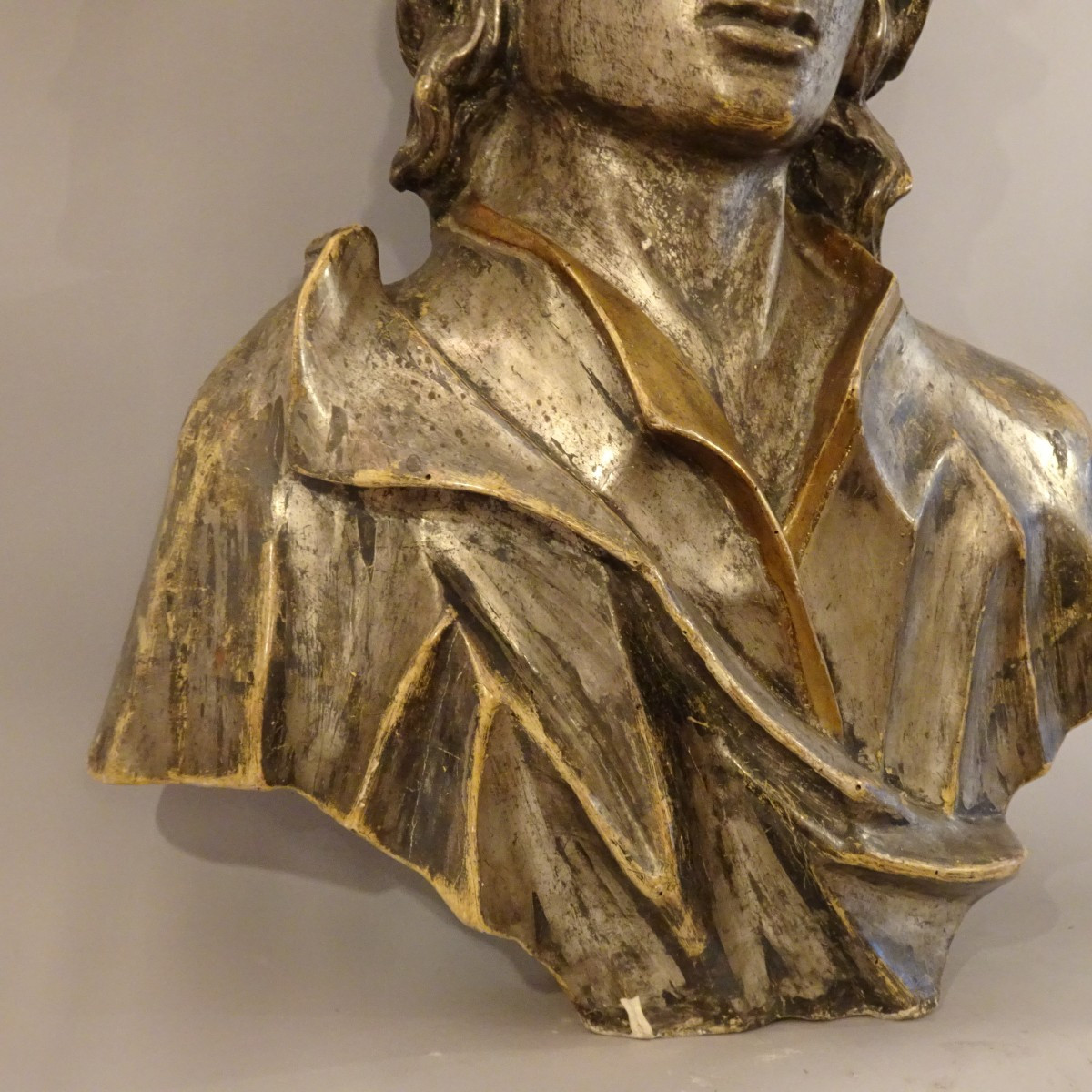 Scultura in legno argentato XVIII secolo-photo-1