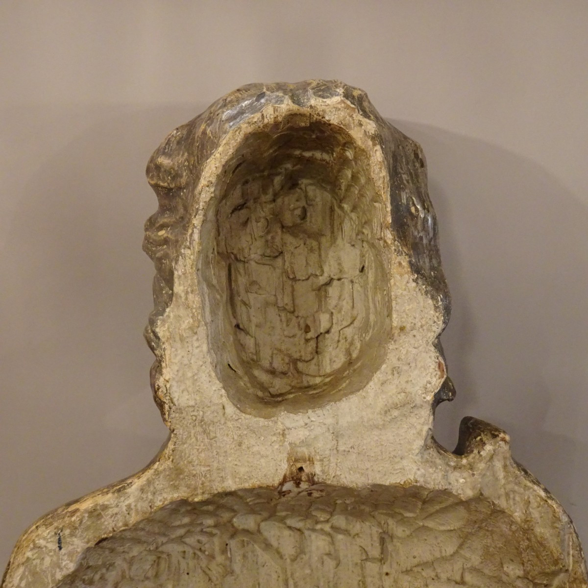 Scultura in legno argentato XVIII secolo-photo-3