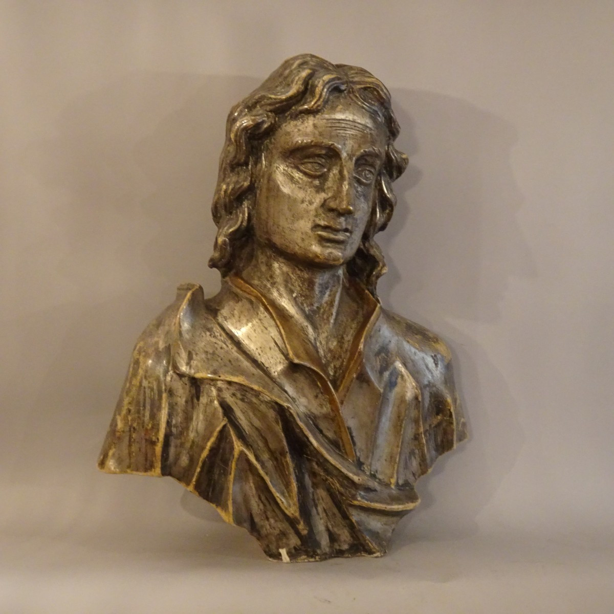 Scultura in legno argentato XVIII secolo