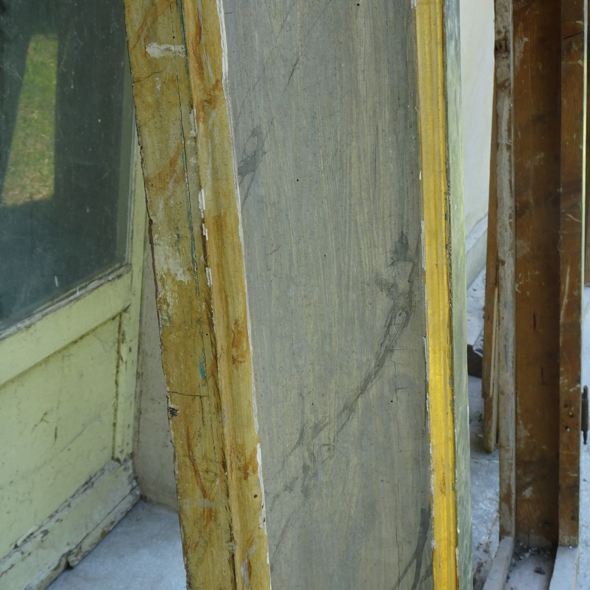 Coppia di grandi cornici in legno laccato  per nicchie  XVIII secolo-photo-4