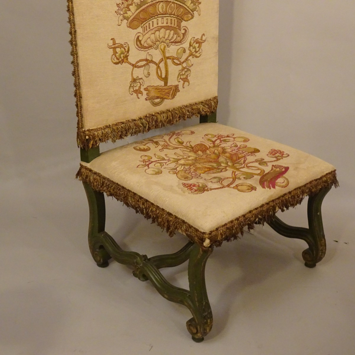 Poltrona da camino in legno laccato XIX secolo-photo-2