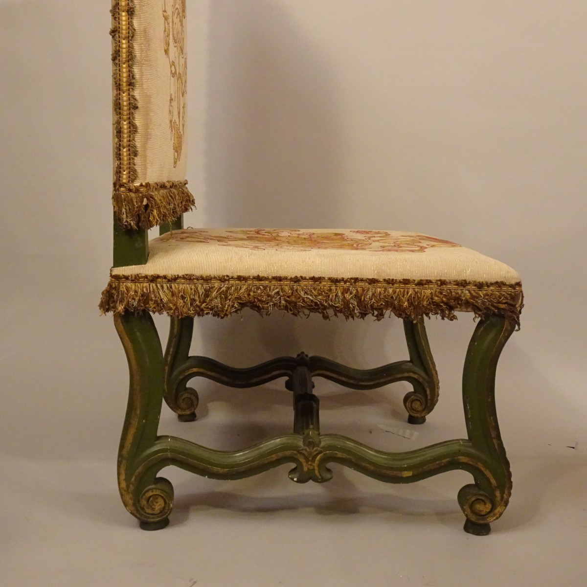 Poltrona da camino in legno laccato XIX secolo-photo-2