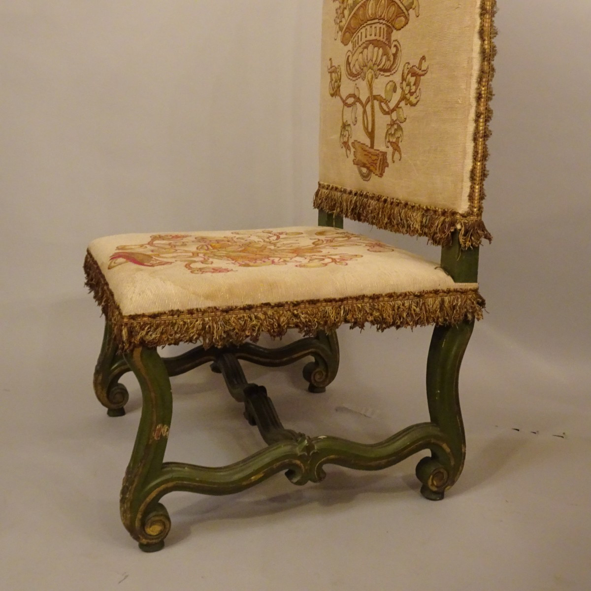 Poltrona da camino in legno laccato XIX secolo-photo-3