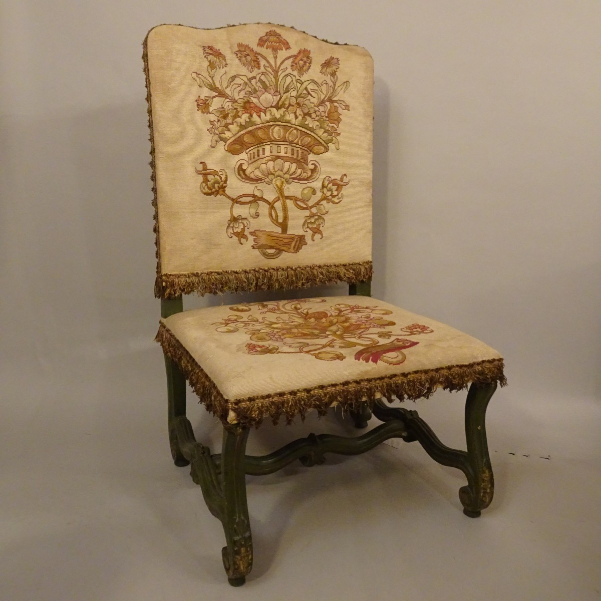 Poltrona da camino in legno laccato XIX secolo