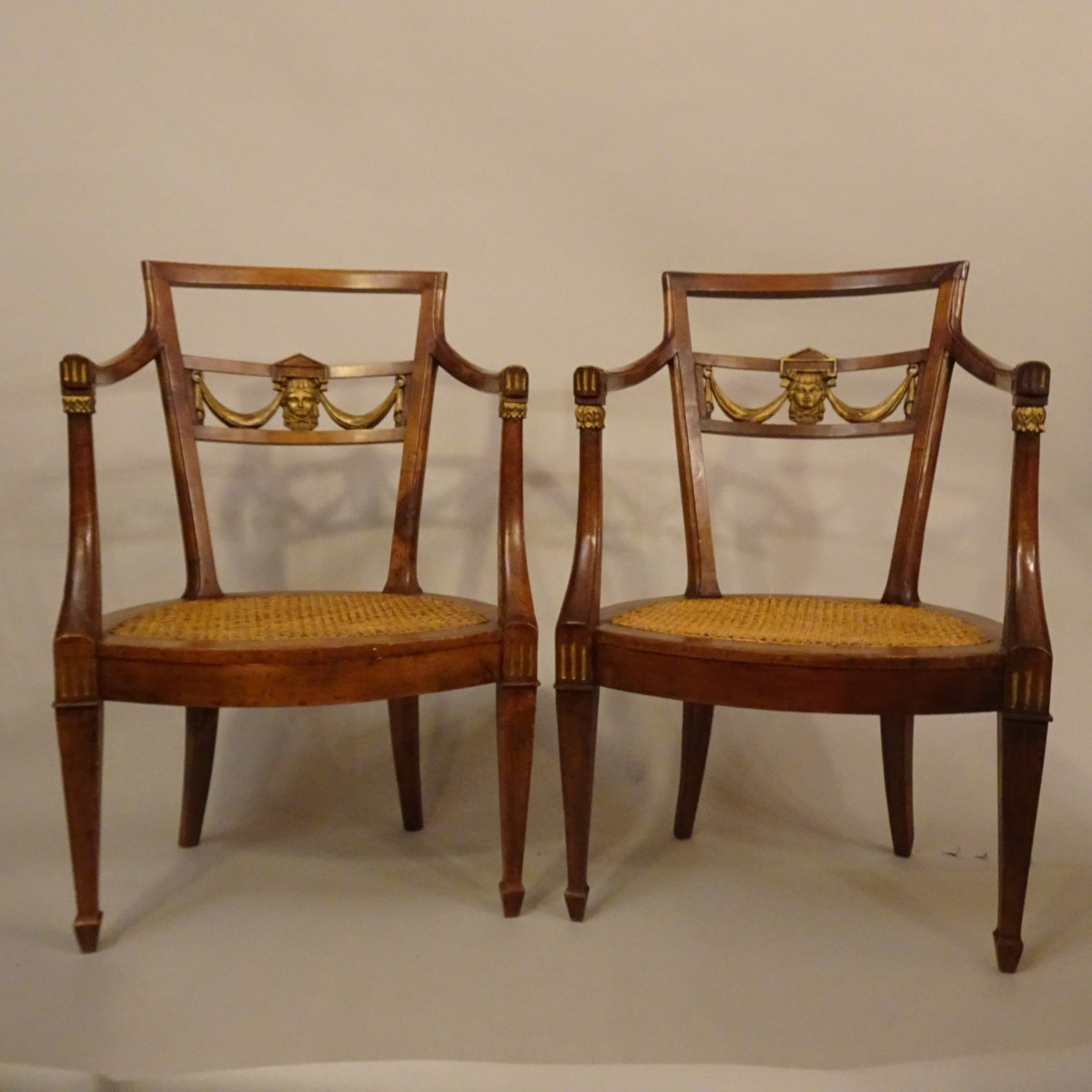 Coppia di poltrone toscane neoclassiche 