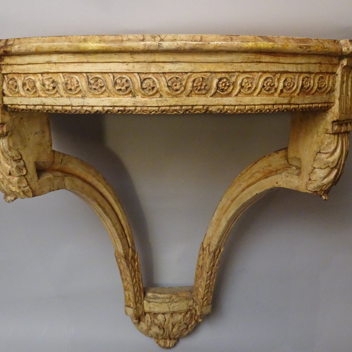 Consolle demi lune Luigi XVI laccata-photo-2