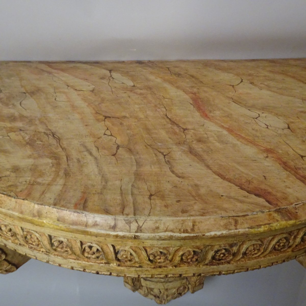 Consolle demi lune Luigi XVI laccata-photo-1
