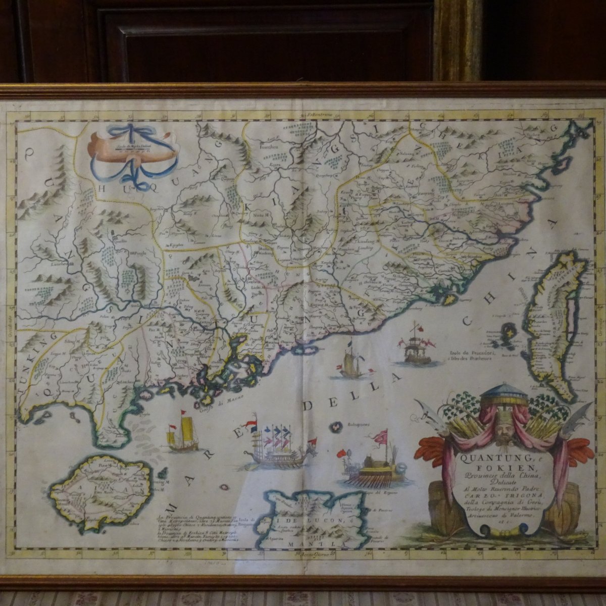 Vincenzo Coronelli (1650- 1718) Mappa Cina Meridionale e di Taiwan del 1696-photo-3