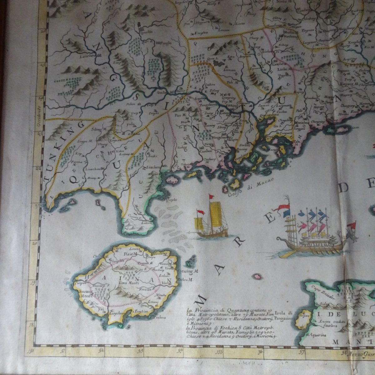 Vincenzo Coronelli (1650- 1718) Mappa Cina Meridionale e di Taiwan del 1696-photo-8