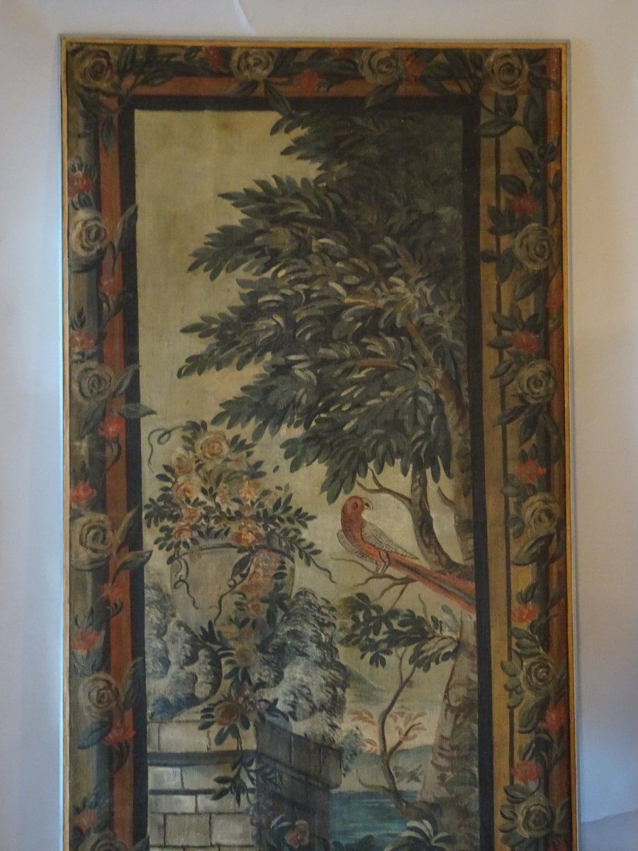 Pannello decorativo dipinto a tempera su tela XIX secolo -photo-2