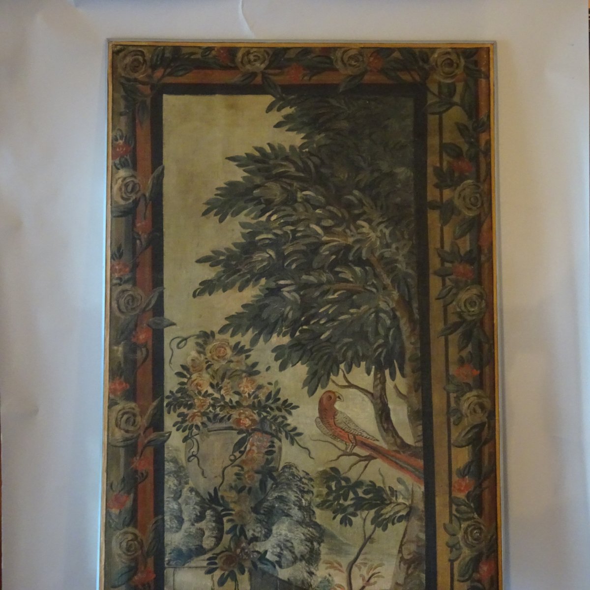 Pannello decorativo dipinto a tempera su tela XIX secolo -photo-6