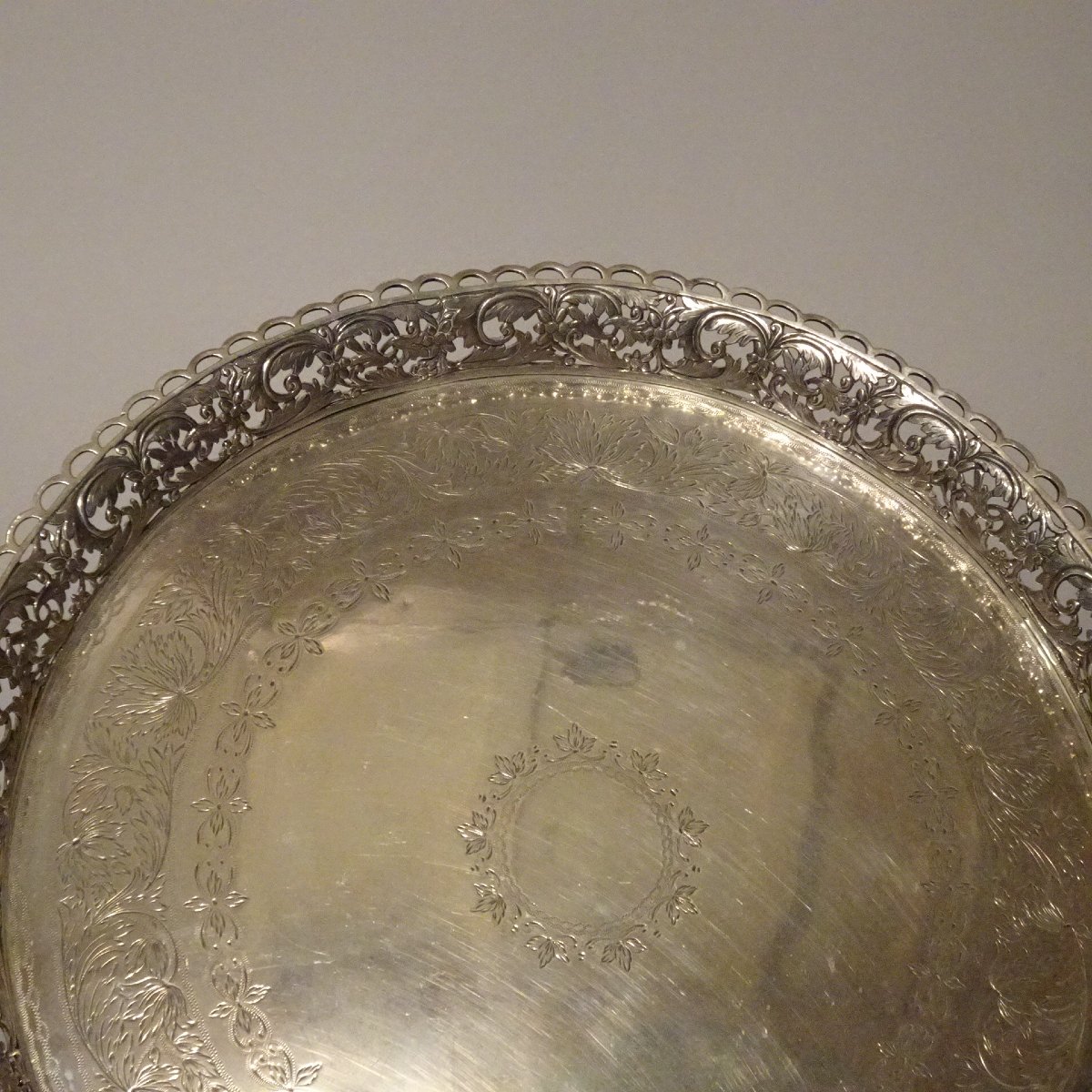 Vassoio rotondo in argento massiccio Porto  1790-photo-2