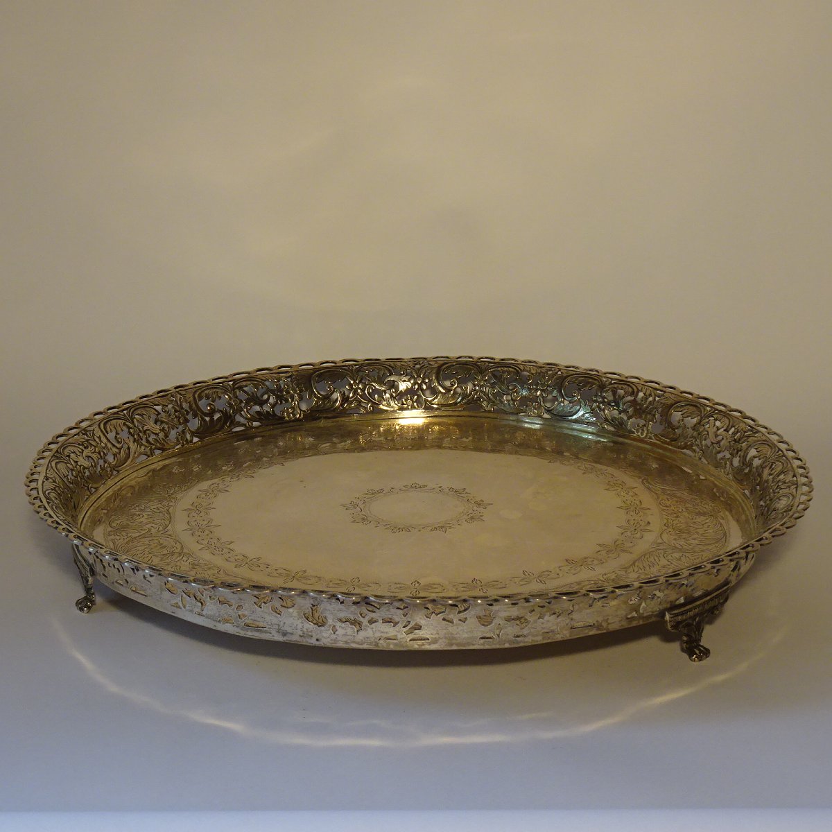 Vassoio rotondo in argento massiccio Porto  1790-photo-3