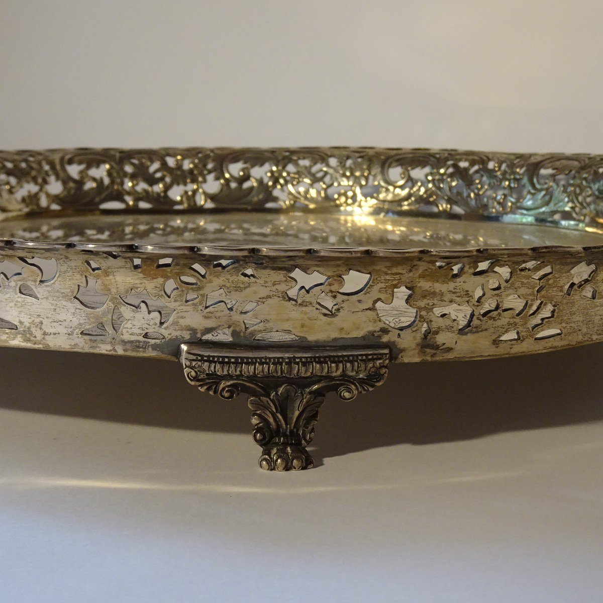 Vassoio rotondo in argento massiccio Porto  1790-photo-4