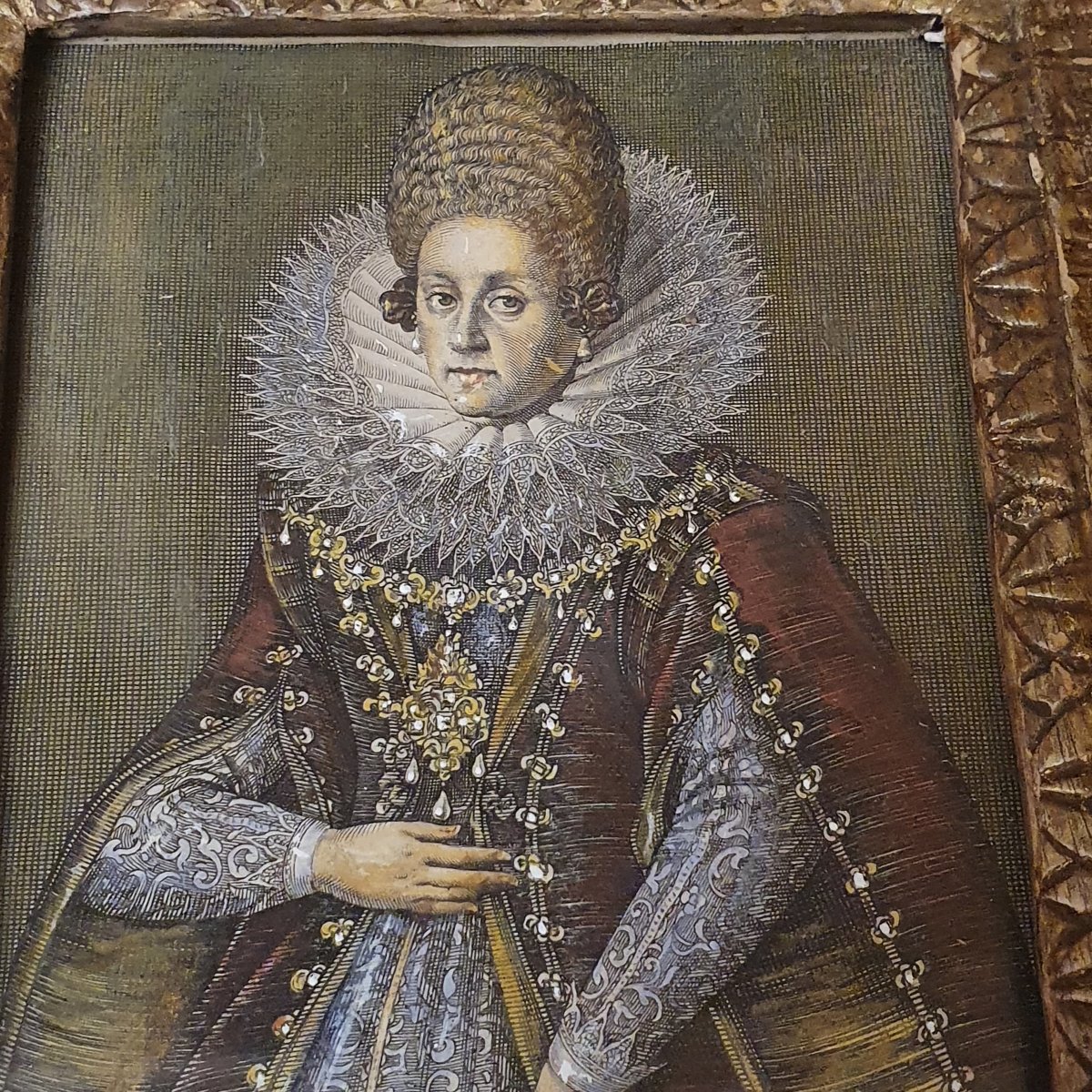 Incisioni raffiguranti ritratti  di  nobili austriaci con cornici XIX secolo -photo-1