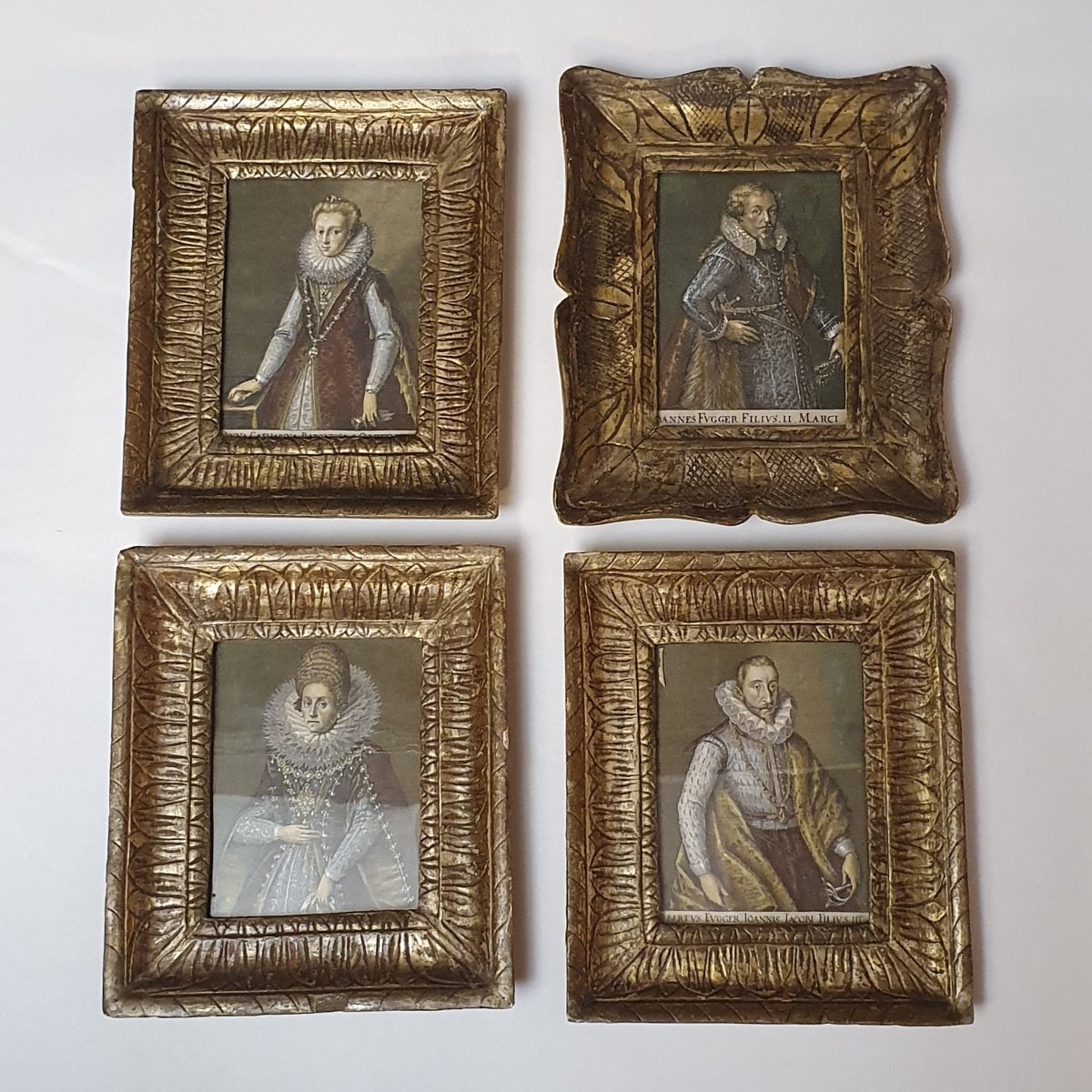 Incisioni raffiguranti ritratti  di  nobili austriaci con cornici XIX secolo 