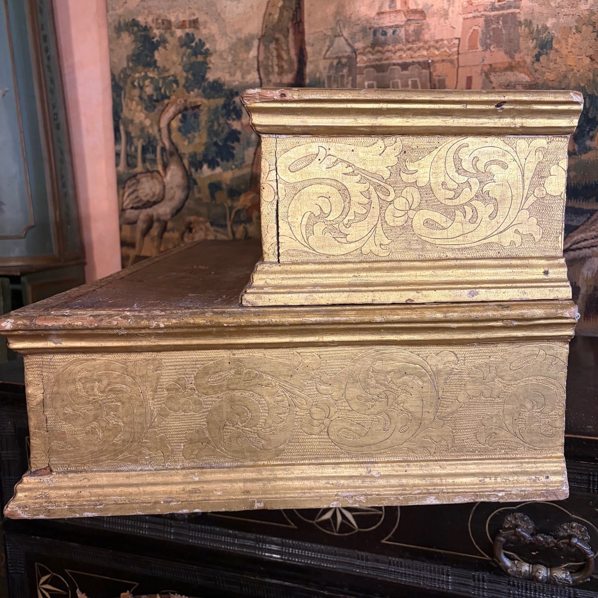 Gradini d'altare in legno dorato Marche XVII secolo-photo-2
