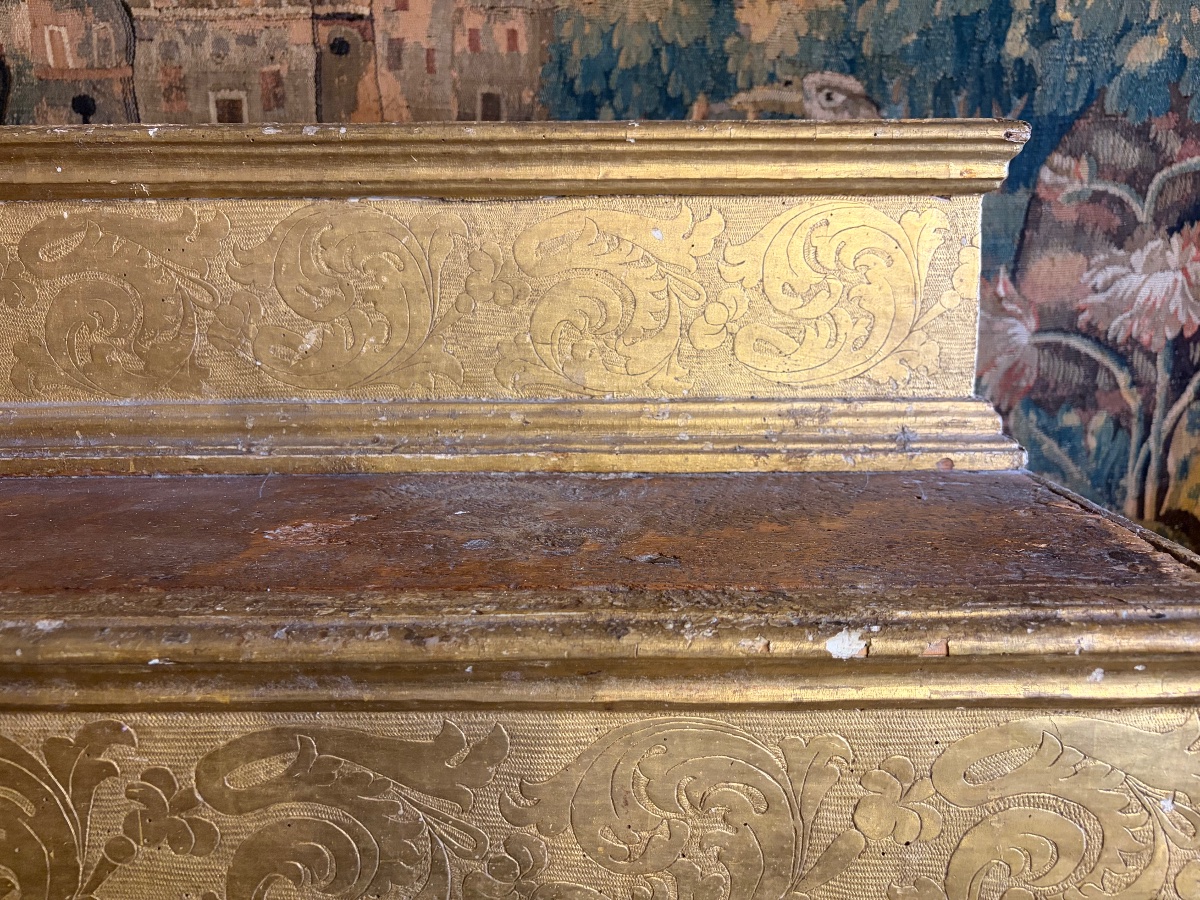 Gradini d'altare in legno dorato Marche XVII secolo-photo-3