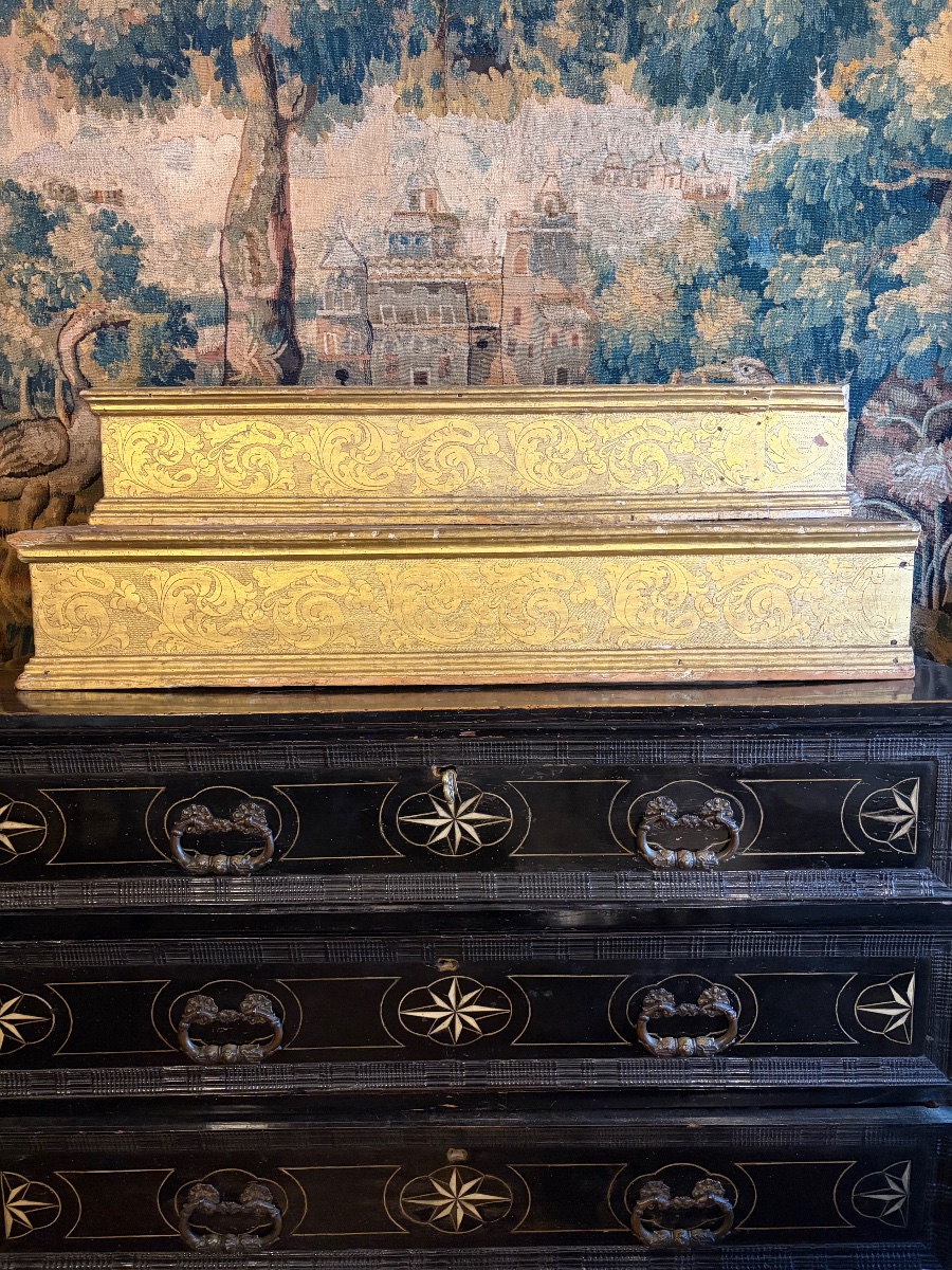Gradini d'altare in legno dorato Marche XVII secolo-photo-4