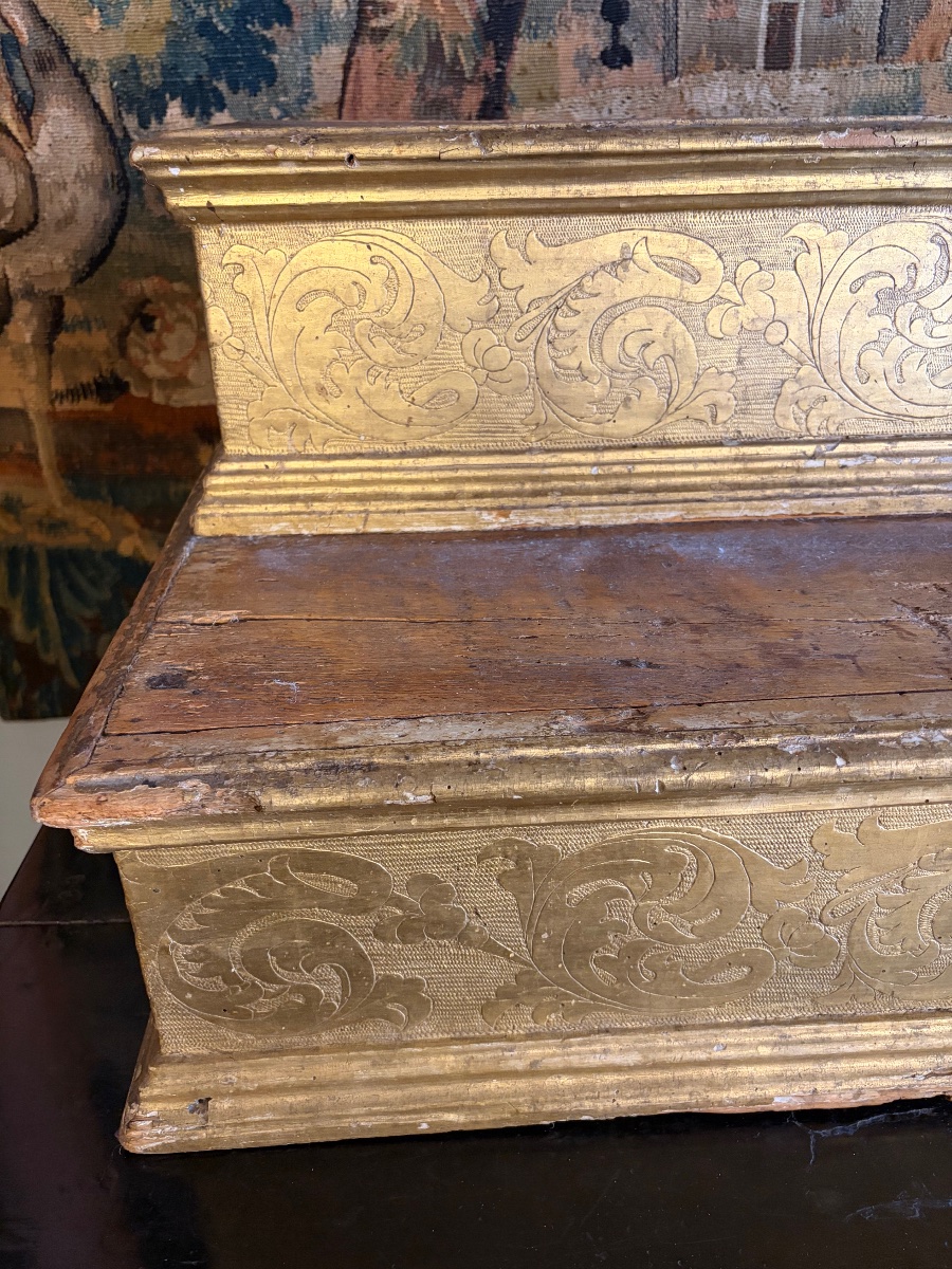 Gradini d'altare in legno dorato Marche XVII secolo-photo-6